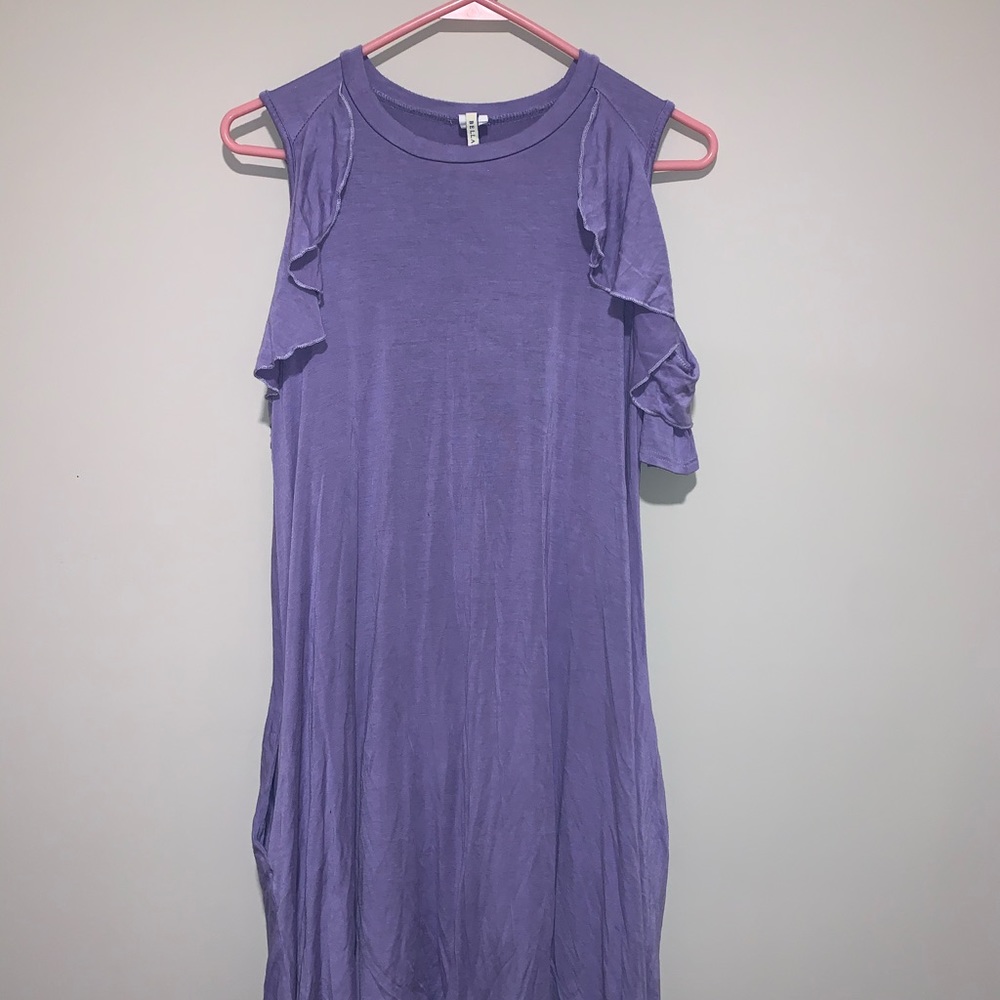 Ruffle Shoulder CutOut Dress